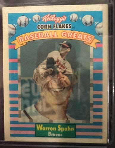 Kelloggs Corn Flakes Baseball Greats Warren Spahn Sportsflics D