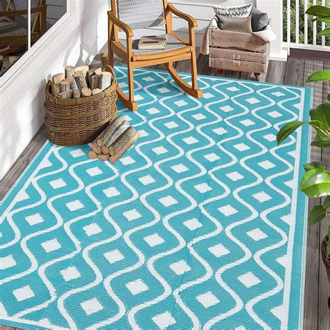 Yamaziot 9x12 Outdoor Rugs Patio Rug Reversible Mats Rv Outdoor Rugs