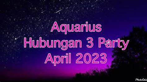 Aquarius April Saat Ini Dia Juga Jalanin Hubungan Dengan Yang