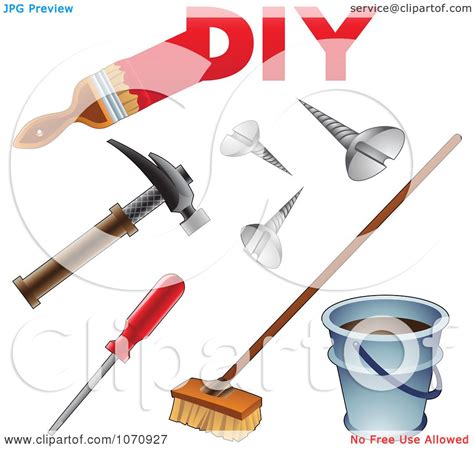 Clipart 3d DIY Home Improvement Icons - Royalty Free Vector ...