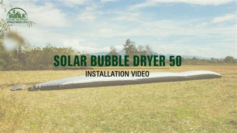 Solar Bubble Dryer 50 Instructional Video YouTube