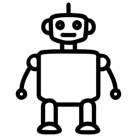 Cute Robot Outline 35896886 Png