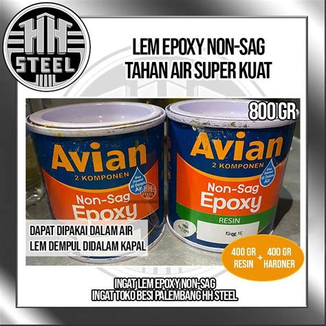 Jual Lem Epoxy Avian Non Sag 2 Komponen 800 Gram 2 Kaleng Resin 400 Gr