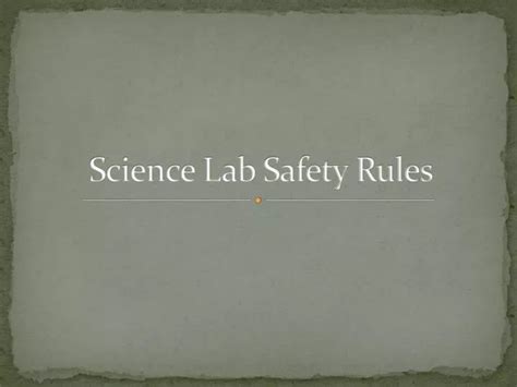 Science Safety Rules Powerpoint