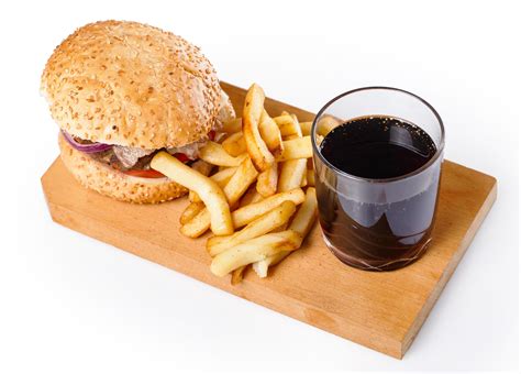 Burger, fries and coke 7281886 Stock Photo at Vecteezy