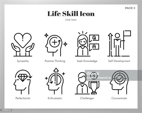 Life Skill Icons Line Pack Stock Illustration Download Image Now