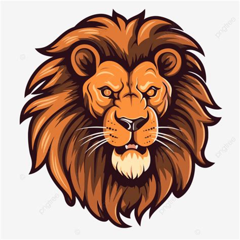 Lion Head Vector Sticker Clipart Lion Head Logo Cartoon Illustrator