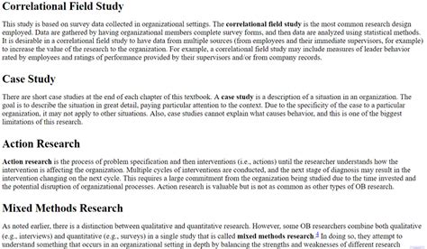 Solved Appendix Research Designs Used In Organizational