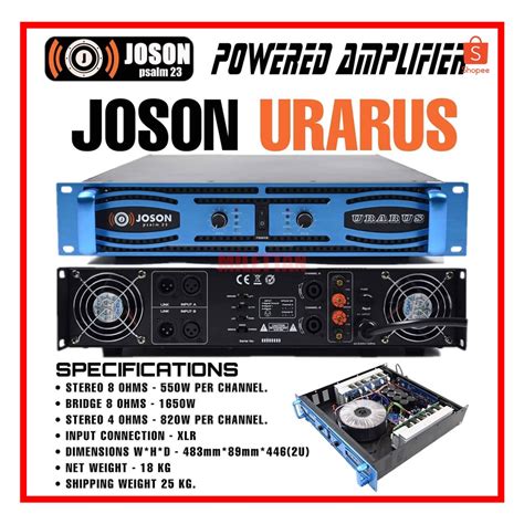 ORIGINAL JOSON URANUS POWERED AMPLIFIER 550 W X2 Shopee Philippines