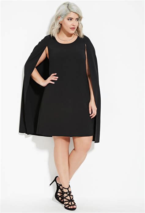 Lyst Forever 21 Plus Size Layered Cape Dress In Black