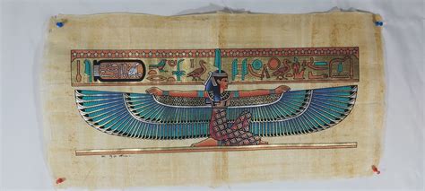 Egyptian Papyrus Painting Maat Papyrus Painting Egyptian Papyrus Etsy