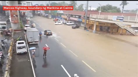 Tubig Mula Marikina River Nagsimula Nang Umabot Sa Marcos Highway