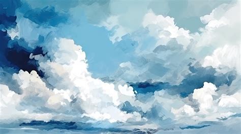 Premium AI Image | A painting of clouds and the sky