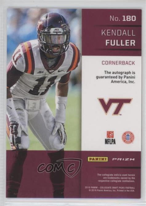 2016 Panini Prizm Collegiate Draft Picks Silver Kendall Fuller Rookie