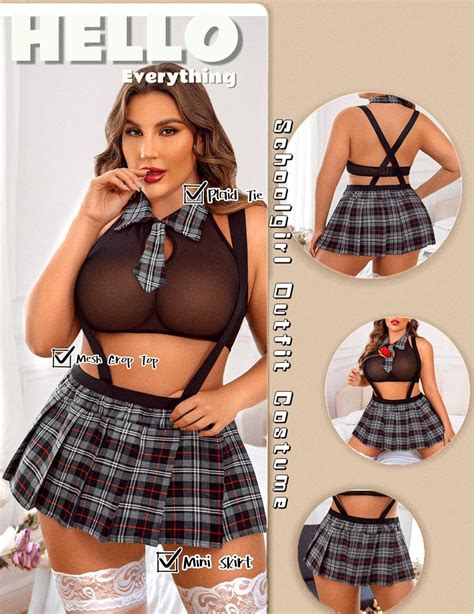 Avidlove Plus Size Schoolgirl Lingerie For Women Sexy Lingerie