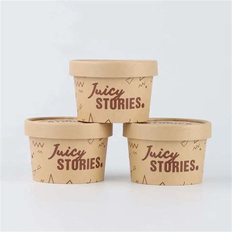 Custom Logo Printed Ice Cream Cup Frozen Yogurt Gelato Bowls