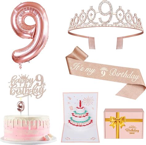 Amazon.com: 9th Birthday Decorations for Girl Including 9th Birthday ...