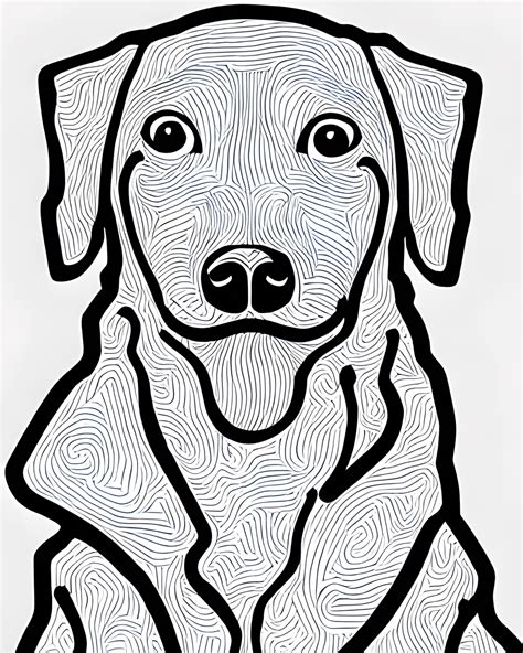 Coloriage Golden Retriever Creative Fabrica