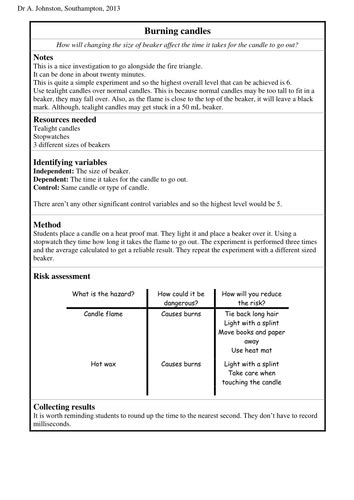 Ks3 Science Practical Investigations Part 1 Teaching Resources