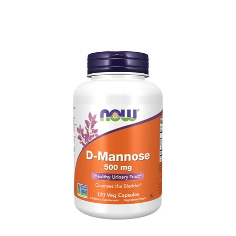 Now Foods D Mannose 500 Mg 120 Veg Capsules