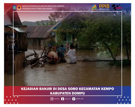 Laporan Kejadian Bencana Alam Banjir Kabupaten Dompu Sabtu Desember