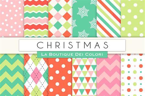 Red Green Pink Christmas Patterns Graphic Patterns ~ Creative Market