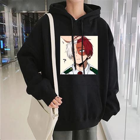 Harajuku Japan Anime My Hero Academia Todoroki Shoto Hoodies Women