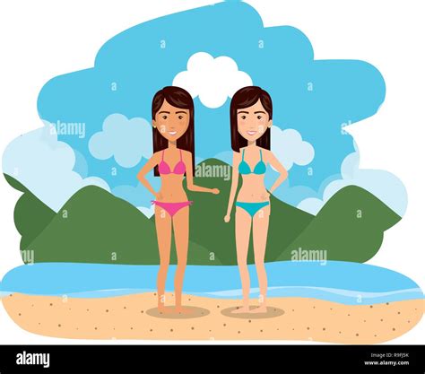 Adults On The Beach Stock Vector Images Alamy