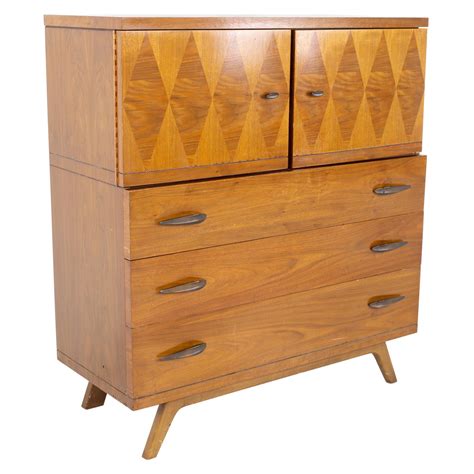 Paul Evans Style Lane Brutalist Mcm 4 Drawer Highboy Gentlemans Chest Armoire For Sale At 1stdibs