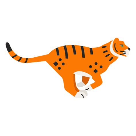 Diseño Png Y Svg De Carrera Plana De Tigre Para Camisetas