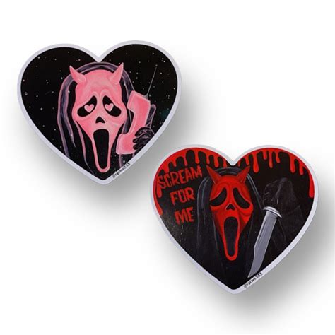 Ghostface Scream Fan Art Pink Ghostface Heart Eyes 3 Etsy