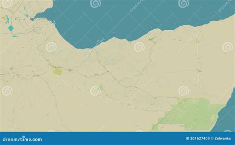 Somaliland Outlined Topo Humanitarian Stock Illustration