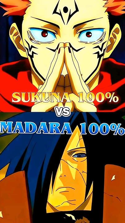 Sukuna Vs Madara Uchiha Who Will Win 🤔 Anime Animefight Animetalk