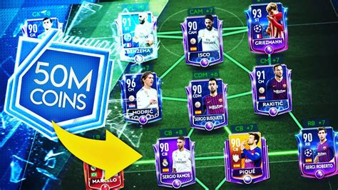 50 MILLION COINS UPGRADE TEAM BIGGEST TEAM UPGRADE FIFA MOBILE 19