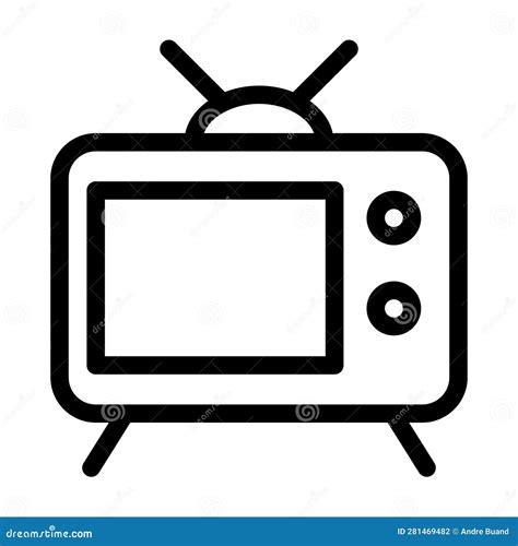 Television Antenna Vector Line Icon Stock Vector Illustration Of Sign