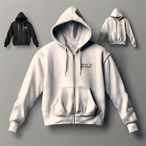 Zip Up Hoodie Mockup Template Premium Ai Generated Image