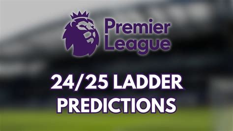 Premier League 2425 Ladder Predictions Youtube