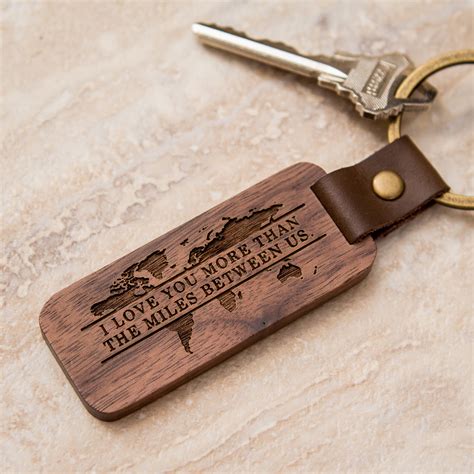 Engraved Wood Key Chain Custom Valentines Day T For Etsy