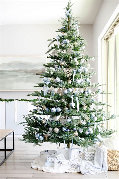 Modern Icy Blue Christmas Tree - yourmarketingbff.com