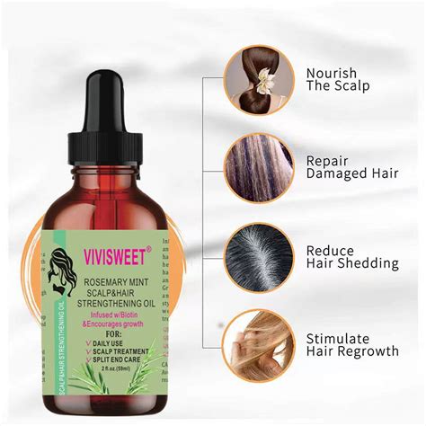 Xerdsx Rosemary Mint Scalp And Hair Strengthening Oil With Biotin And Essential Oils Nourishing