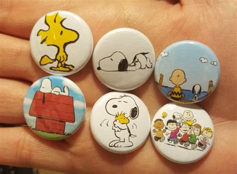 Snoopy Peanuts Pin Buttons 1 Etsy