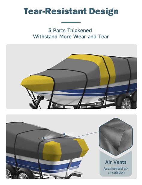 Umbrauto Boat Cover Heavy Duty 600d Solution Dyed Polyester Waterproof Uv