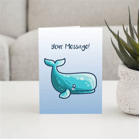 Personalised Whale Cute Greeting Card By Flaming Imp