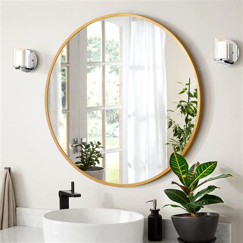 Buy 24 Inch Bathroom Mirrors Circle Mirrors With Metal Frame Round