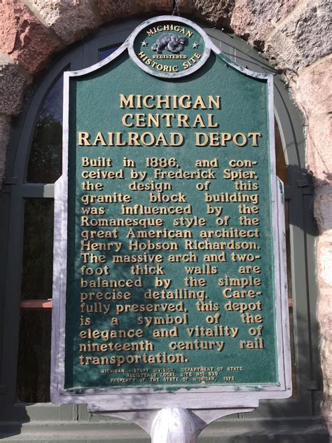 Read The Plaque Michigan Central Railroad Depot