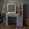 Amazon VoirStar Vanity Desk Set With Lighted Mirror Glass Top