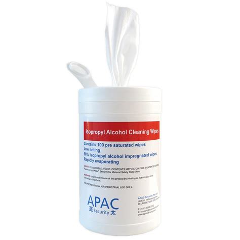 98% Isopropyl Alcohol Cleaning Wipes - APAC Security & Diagnostic