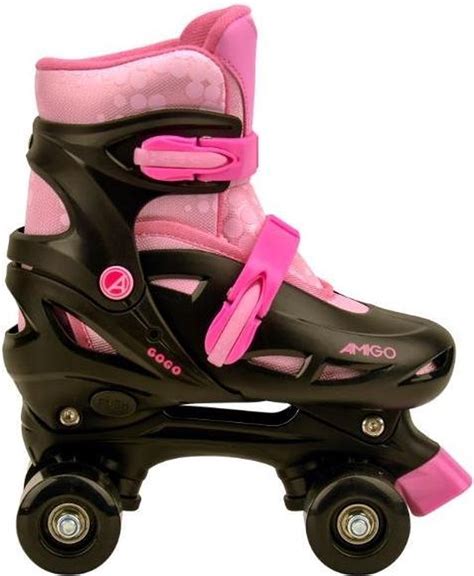 Amigo Gogo Rolschaatsen Voor Meisjes Zwart Roze Maat 34 37