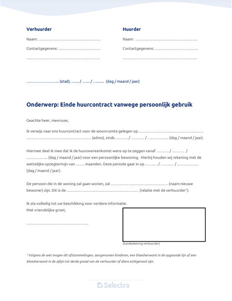 Opzegbrief Huur Gratis Voorbeeld