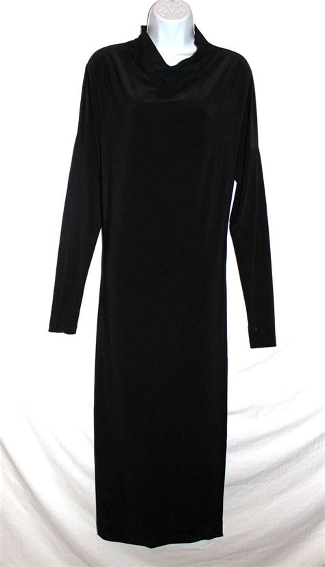 Norma Kamali Sz Xs Kamalikulture Jersey Evening Maxi Dress Black Cowl